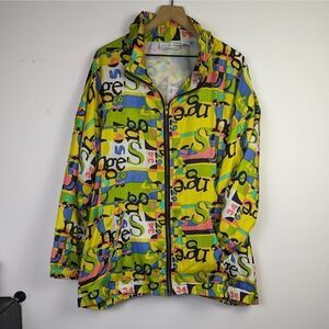 Brightly Colored Vintage Silk Windbreaker Size 2X